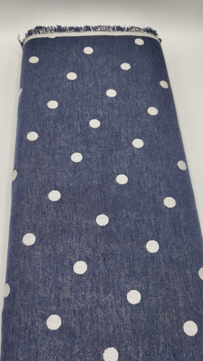 Tessuto Denim Pois