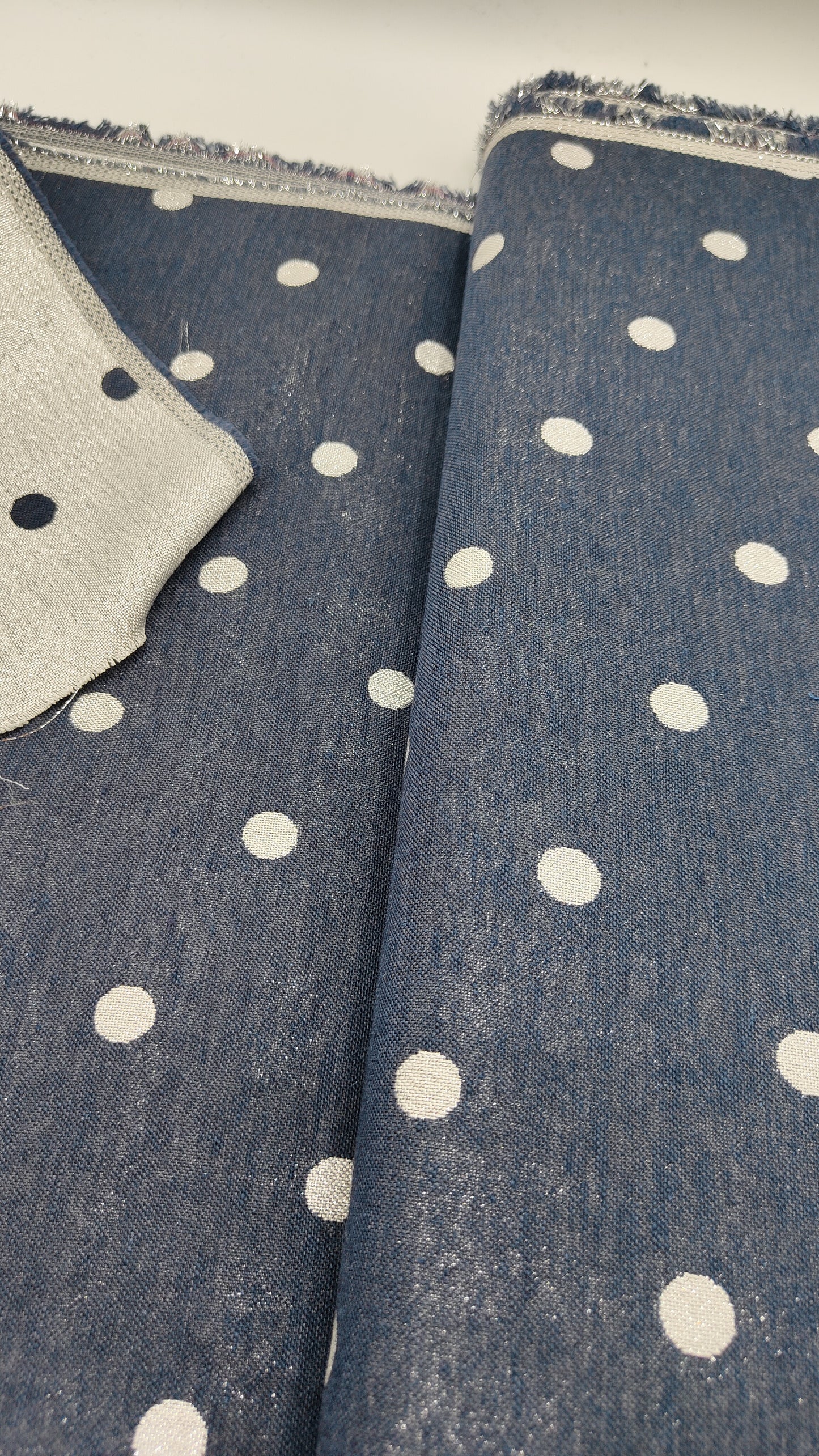 Tessuto Denim Pois
