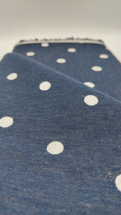 Tessuto Denim Pois